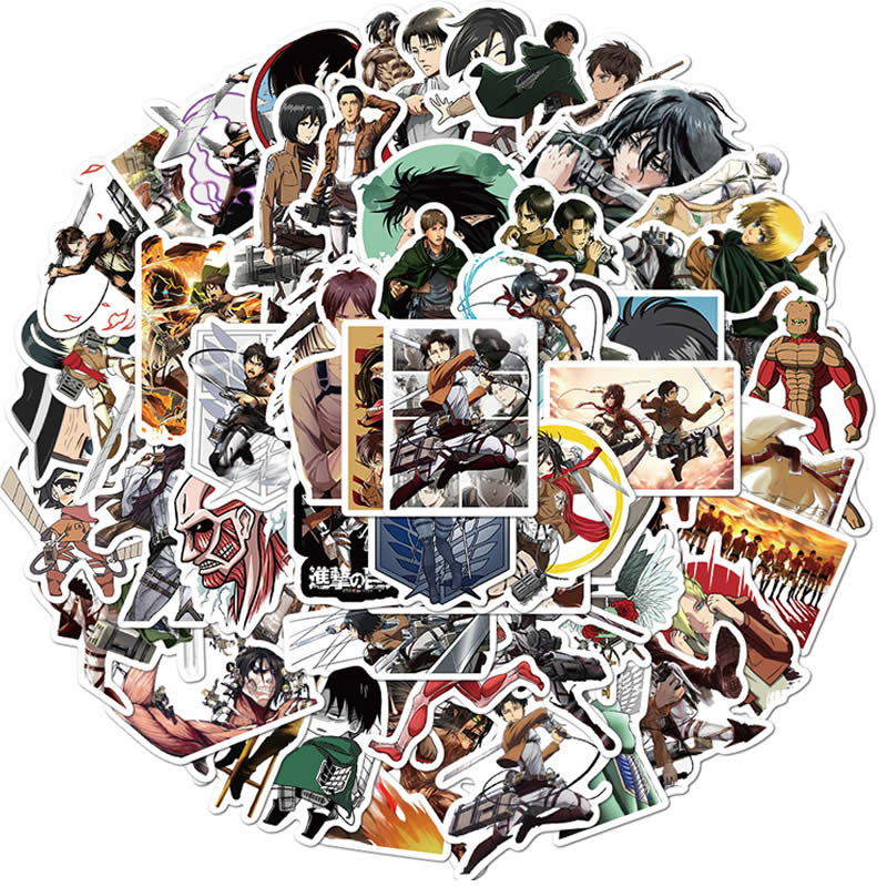 10 30 50Pcs Pack Attack On Titan Anime Stickers Laptop Guitar Motorcycle Luggage Skateboard Bicycle Waterproof 1 - Attack On Titan Shop