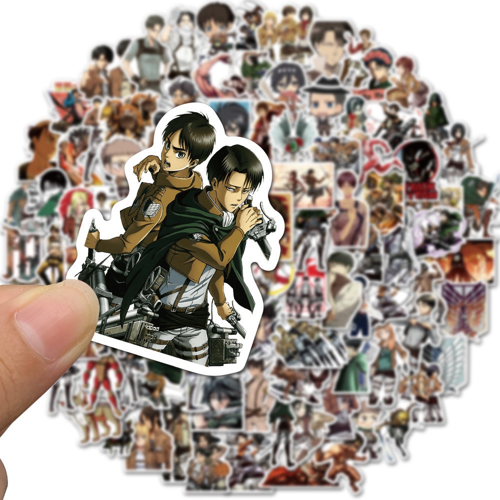 10 30 50Pcs Pack Attack On Titan Anime Stickers Laptop Guitar Motorcycle Luggage Skateboard Bicycle Waterproof 3 - Attack On Titan Shop