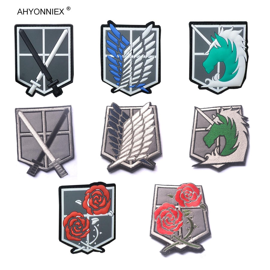 1PC PVC 3D Attack On Titan Wings Of Liberty Investigation Corps Embroidery Badges Patch Military Tactical - Attack On Titan Shop