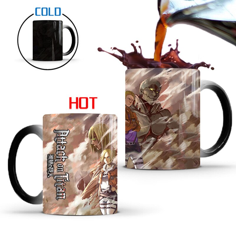 1Pcs 350ml New Attack On Titan Color Changing Mug Home Ceramic Coffee Milk Cup Creative Birthday 5 - Attack On Titan Shop