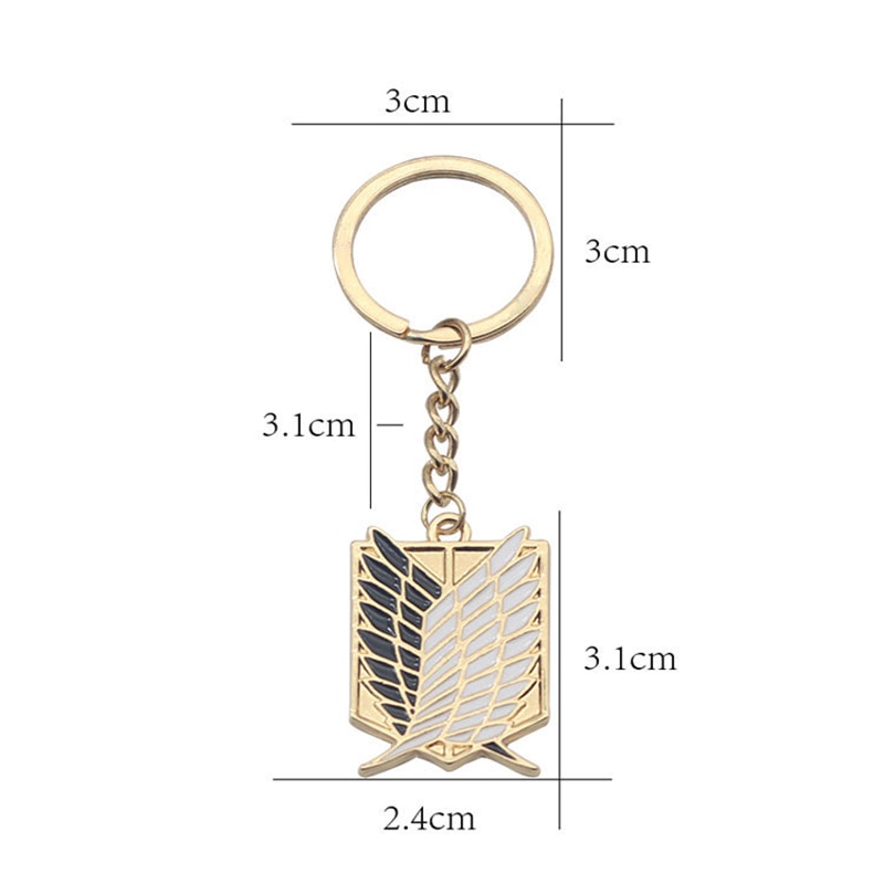 1Pcs Attack On Titan Keychain Shingeki No Kyojin Anime Wings of Liberty Key Chain Rings For 2 - Attack On Titan Shop