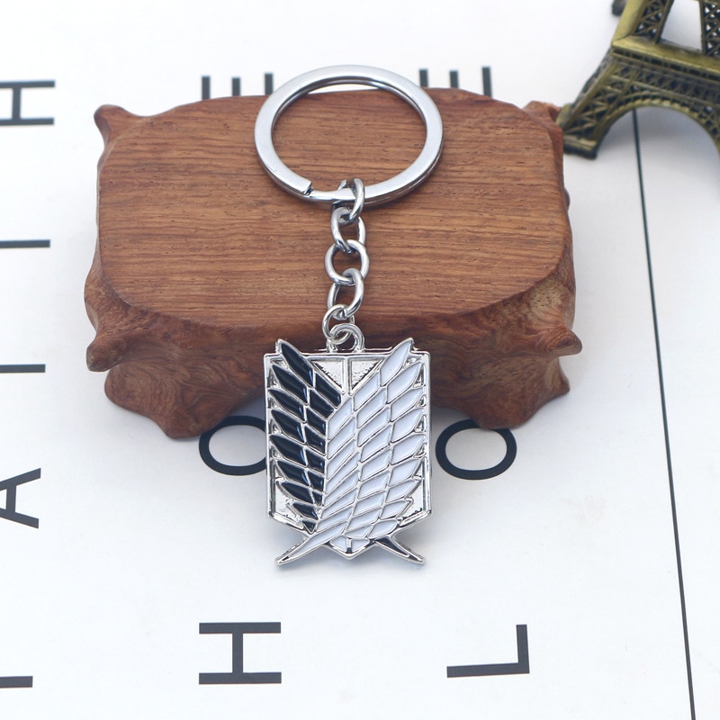1Pcs Attack On Titan Keychain Shingeki No Kyojin Anime Wings of Liberty Key Chain Rings For 3 - Attack On Titan Shop