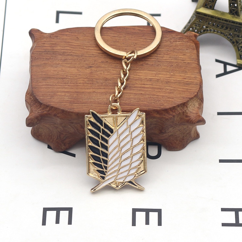 1Pcs Attack On Titan Keychain Shingeki No Kyojin Anime Wings of Liberty Key Chain Rings For 4 - Attack On Titan Shop