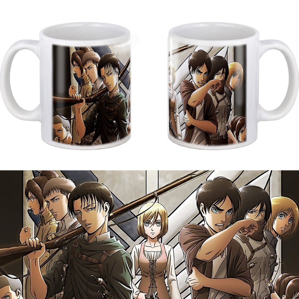 2021 Attack on Titan Coffee Mug 350ml ceramic Anime home milk tea cups and mugs Travel 2 - Attack On Titan Shop