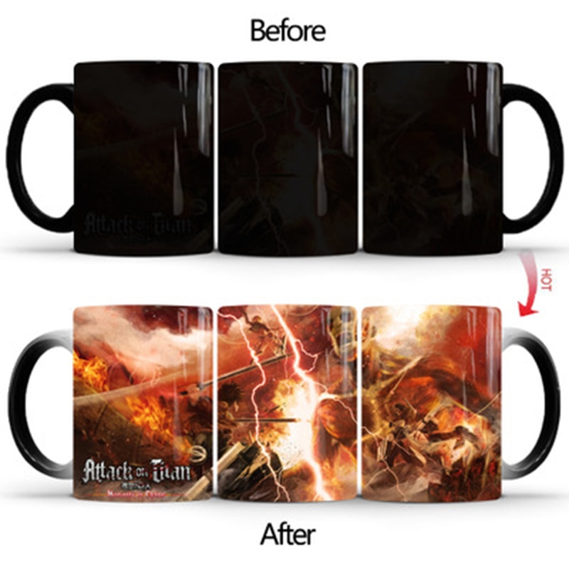 2021 Attack on Titan Coffee Mugs Cold Hot Heat Color Changing Magic Mug Tea Milk Cups 3 - Attack On Titan Shop