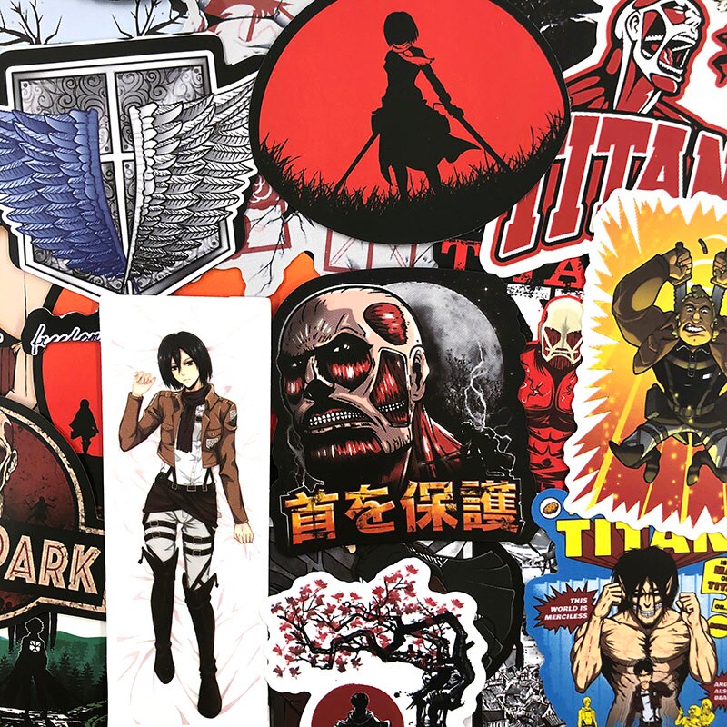 35 70 Pcs set Attack On Titan Anime Stickers For Refrigerator Phone Skateboards Motorcycle Laptop Luggage 2 - Attack On Titan Shop