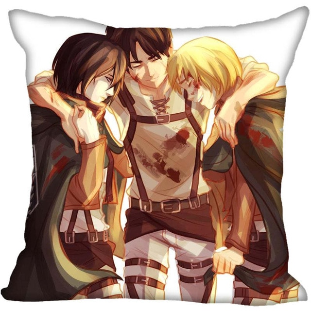 45X45cm 40X40cm one sides Pillow Case Modern Home Decorative Attack on Titan Pillowcase For Living Room 1.jpg 640x640 1 - Attack On Titan Shop