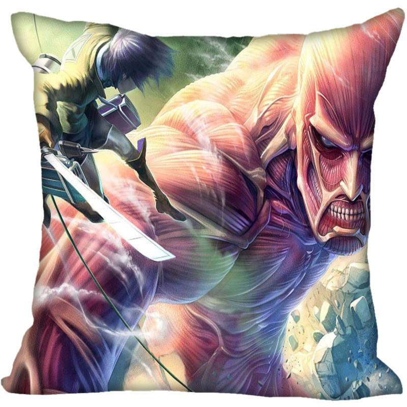 45X45cm 40X40cm one sides Pillow Case Modern Home Decorative Attack on Titan Pillowcase For Living Room 3 - Attack On Titan Shop