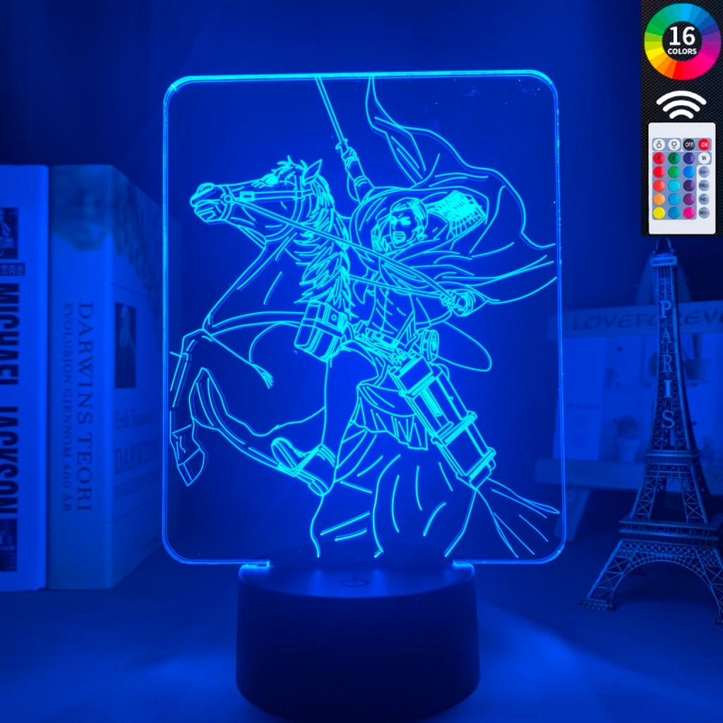 Anime Attack On Titan 3d Lamp Erwin Smith Light For Bedroom Decoration Kids Gift Attack On - Attack On Titan Shop