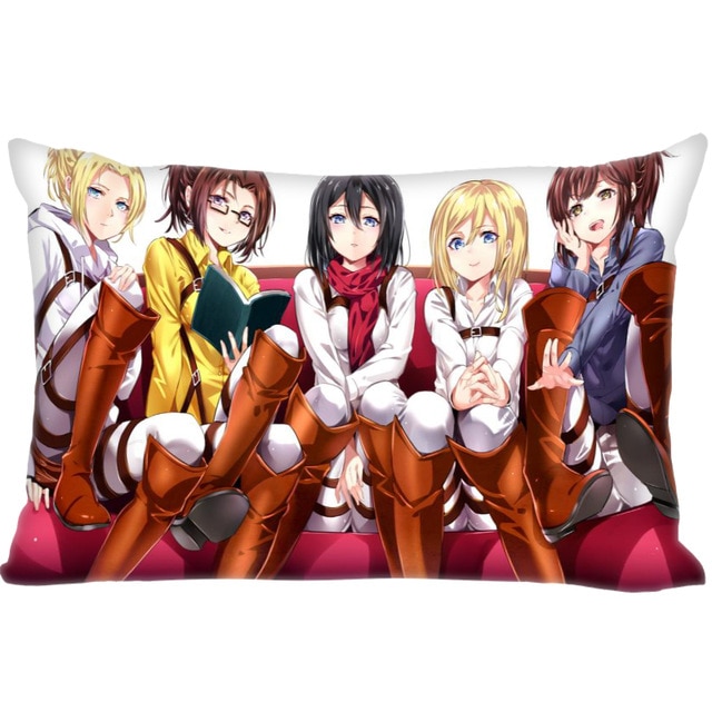 Anime Attack On Titan Pillow Cover Bedroom Home Office Decorative Pillowcase Rectangle Zipper Pillow Cases Satin 13.jpg 640x640 13 - Attack On Titan Shop