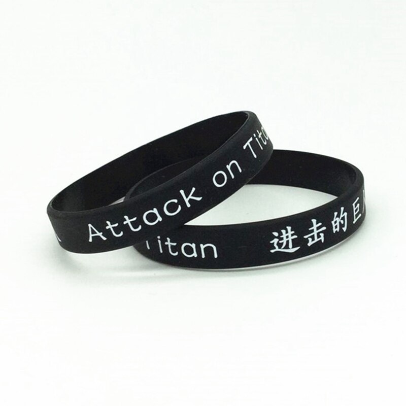Anime Attack on Titan Bracelet Punk Style Braided Leather Bracelet Unisex Silicone Rubber Bracelet Elastic Band 5 - Attack On Titan Shop