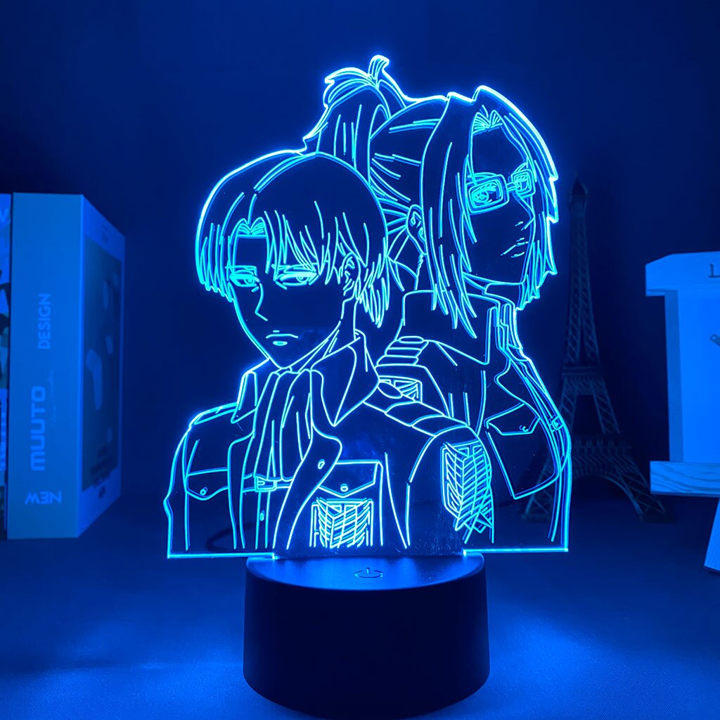 Anime Attack on Titan Levi Ackerman Acrylic 3d Lamp Hange Zoe for Home Room Decor Light 2 - Attack On Titan Shop