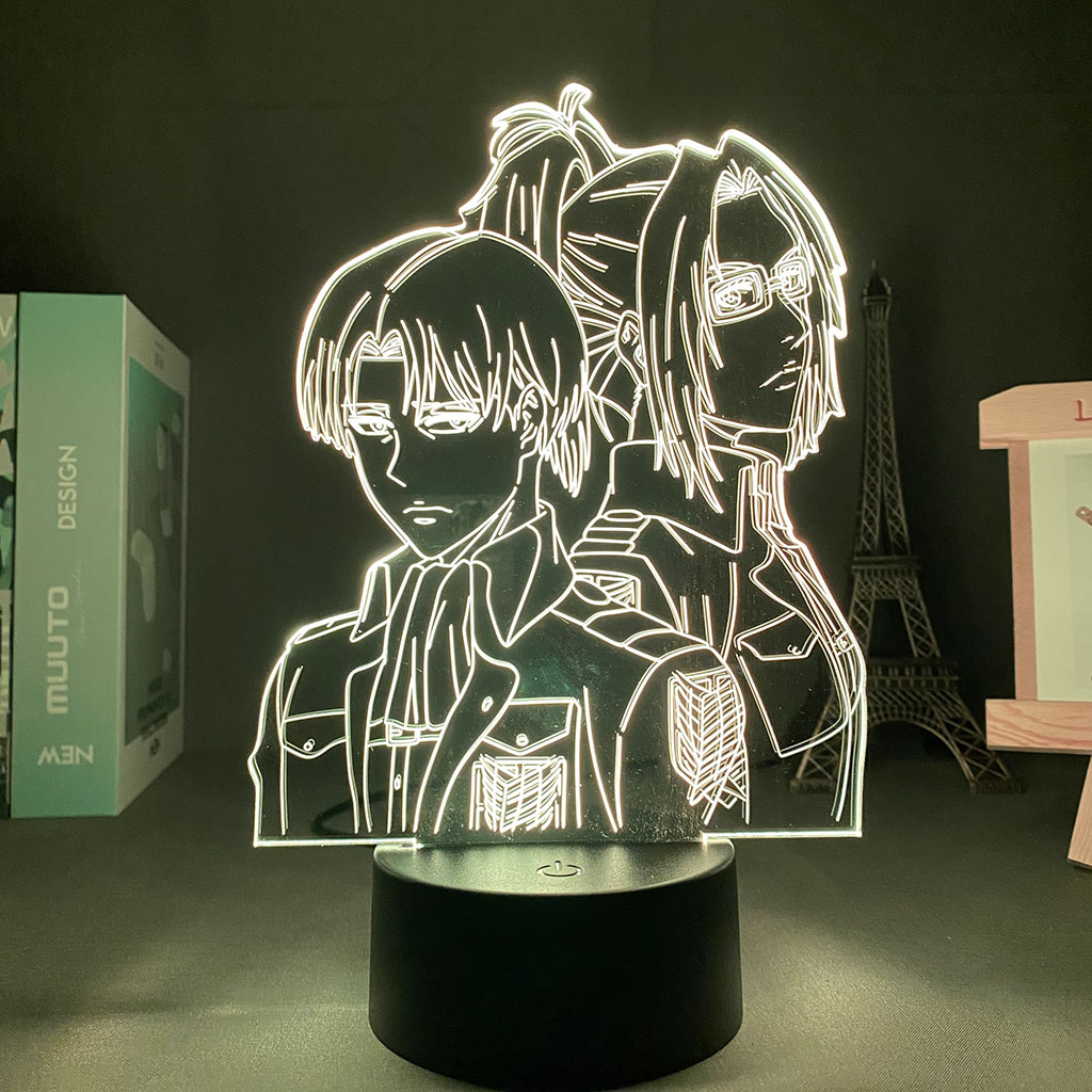 Anime Attack on Titan Levi Ackerman Acrylic 3d Lamp Hange Zoe for Home Room Decor Light 4 - Attack On Titan Shop