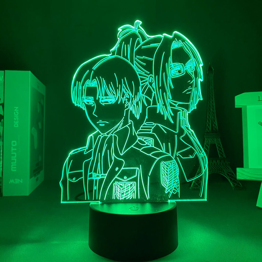 Anime Attack on Titan Levi Ackerman Acrylic 3d Lamp Hange Zoe for Home Room Decor Light 5 - Attack On Titan Shop