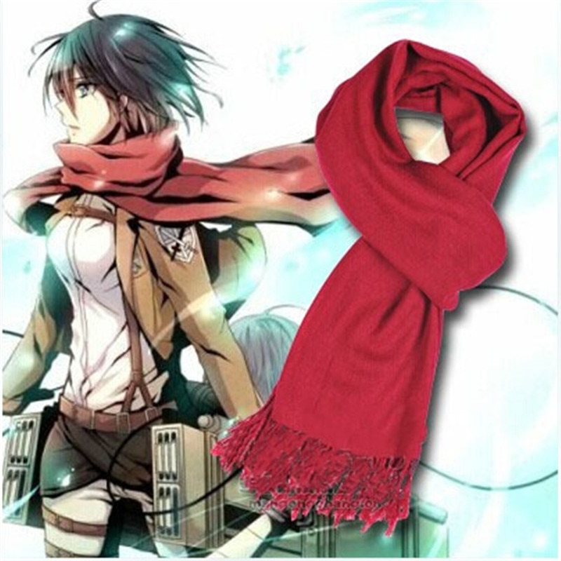 Anime Attack on Titan Scarf Mikasa Ackerman scarf Levi Ackerman cosplay costume props shawl men women - Attack On Titan Shop