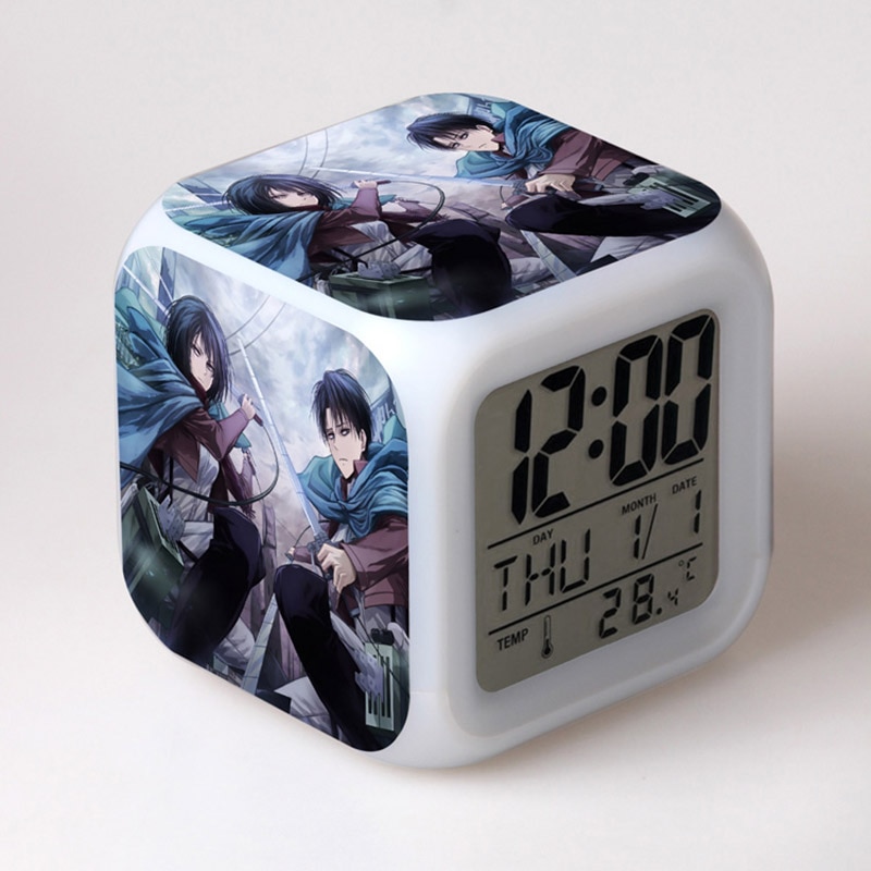 Anime toy Attack On Titan Ackerman 7 Colors Change Touch light Alarm Clock Action Figures for - Attack On Titan Shop