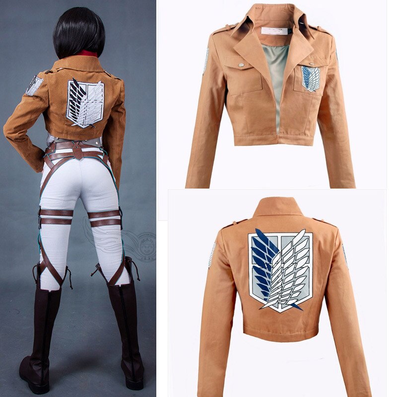 Attack On Titan Cosplay Costume Eren Jaeger Leather Skirt Mikasa Ackerman Suit Cloak Jacket Scout Regiment 3 - Attack On Titan Shop