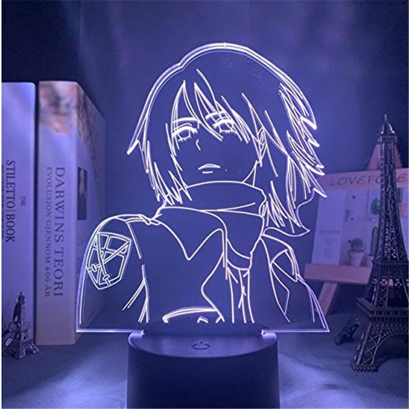 Attack On Titans LED Lamp Levi Ackerman 3D Anime Night Light Bedroom Decor Kid Lampe Home 4 - Attack On Titan Shop