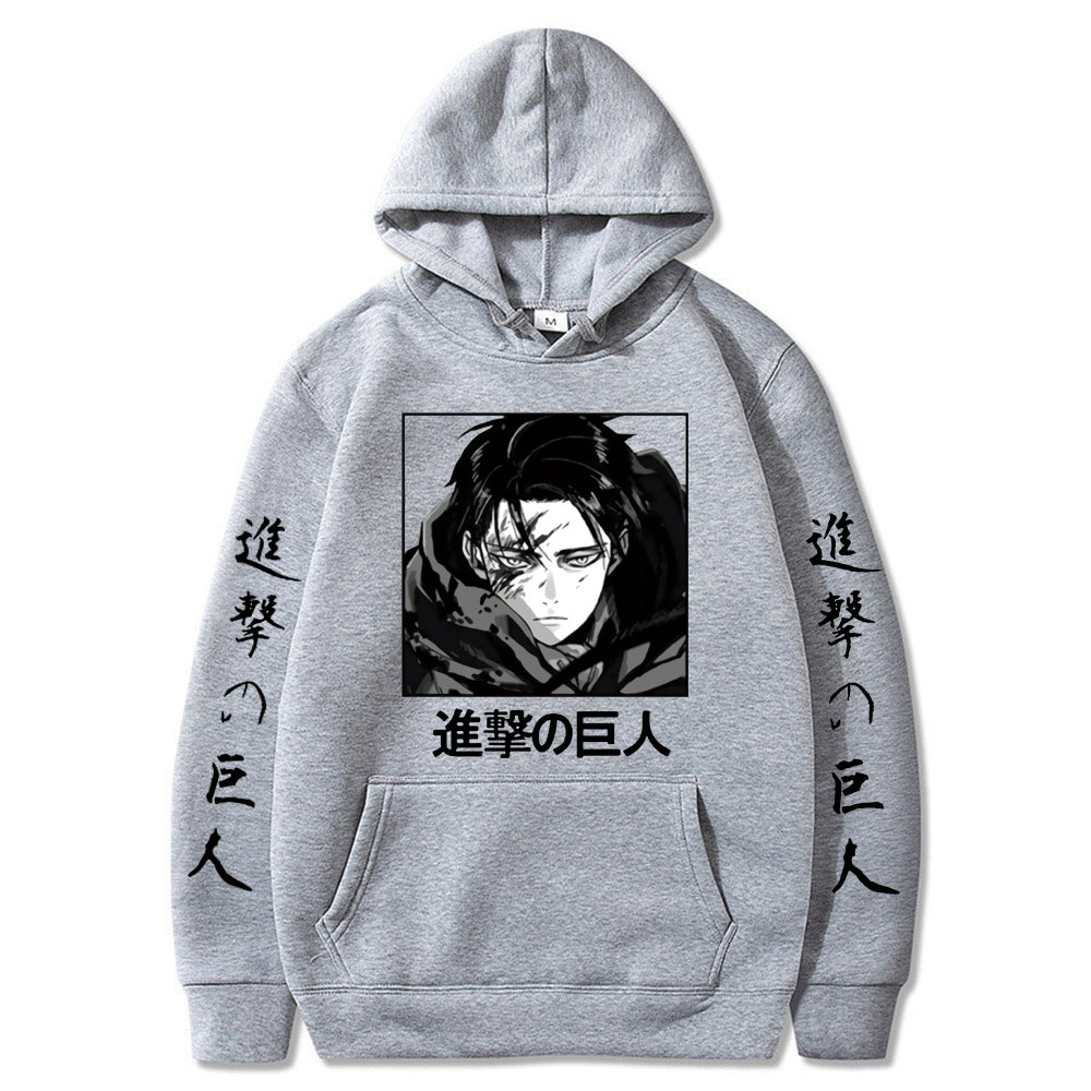 Attack on Titan Anime Hoodies Levi Ackerman Spring Hooded Swearshirts Women Men Unisex Casual Loose Pullovers 5 - Attack On Titan Shop
