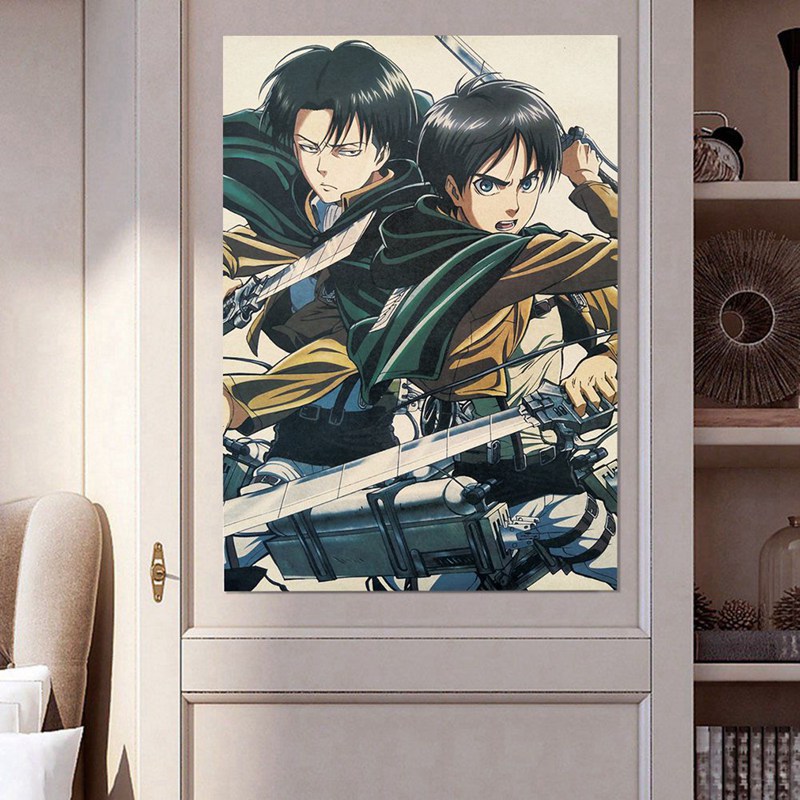 Attack on Titan B Style Poster Japanese Cartoon Comic Kraft Paper Poster Wall Stickers Home Decor 2 - Attack On Titan Shop