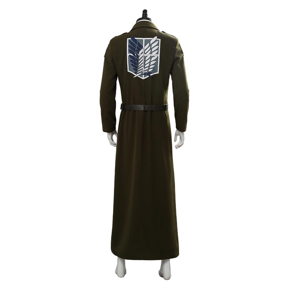 Attack on Titan Cosplay Levi Costume Scouting Legion Soldier Coat Trench Jacket Adult Men Halloween Carnival 2 - Attack On Titan Shop