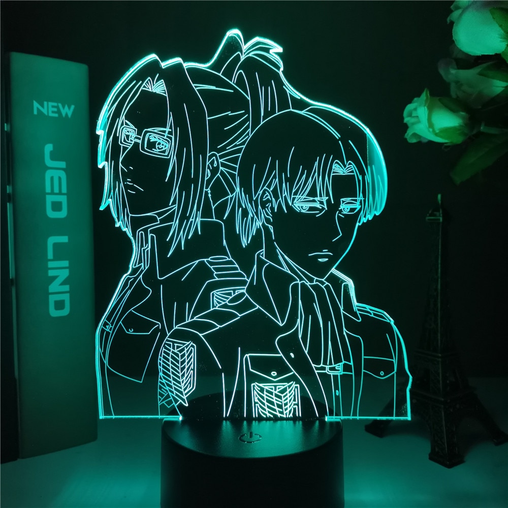 Attack on Titan Levi Ackerman Acrylic 3d Lamp Hange Zoe for Home Room Decor Light Child 2 - Attack On Titan Shop