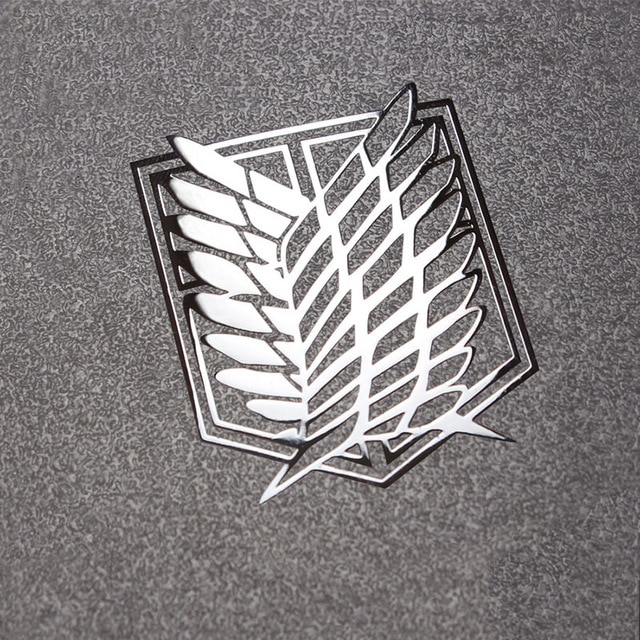 Attack on Titan Metal Stickers Scouting Legion Badge LOGO Wings of Freedom Personality Sticker For - Attack On Titan Shop