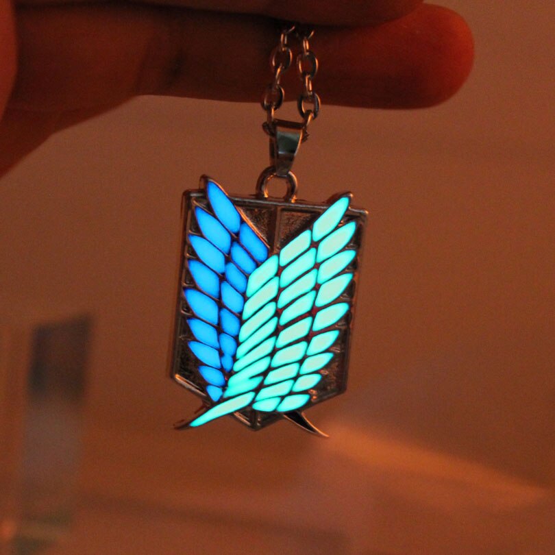 Attack on Titan glowing Necklace Pendants Corps badge Wings Of Liberty scouting legion Chain Jewelry Pendant 2 - Attack On Titan Shop