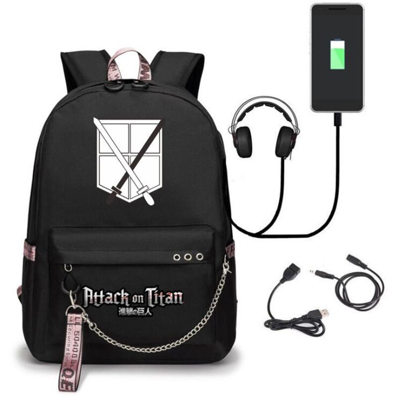 Japanese Anime Attack On Titan School Bags Peripherals Shingeki No Kyojin Wings of Freedom Backpack 2 - Attack On Titan Shop