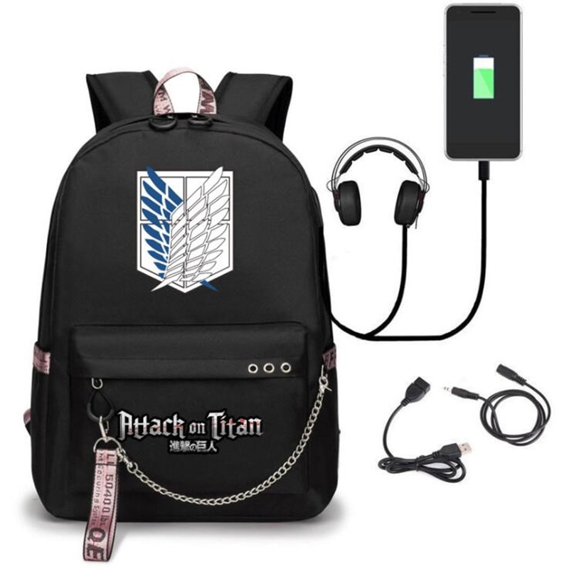 Japanese Anime Attack On Titan School Bags Peripherals Shingeki No Kyojin Wings of Freedom Backpack 6 - Attack On Titan Shop