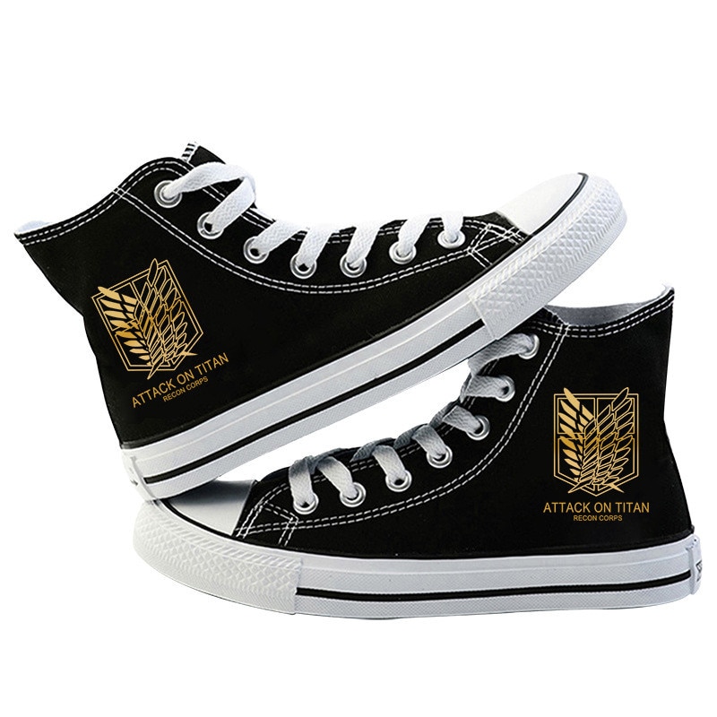 Japanese Anime Attack on Titan Cosplay Casual High Platform Shoes Shingeki No Kyojin Canvas Shoes For 1 - Attack On Titan Shop