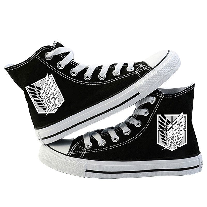 Japanese Anime Attack on Titan Cosplay Casual High Platform Shoes Shingeki No Kyojin Canvas Shoes For 2 - Attack On Titan Shop