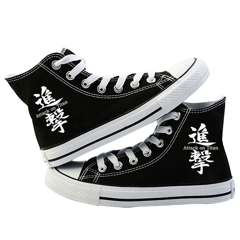 Japanese Anime Attack on Titan Cosplay Casual High Platform Shoes Shingeki No Kyojin Canvas Shoes For 4 - Attack On Titan Shop