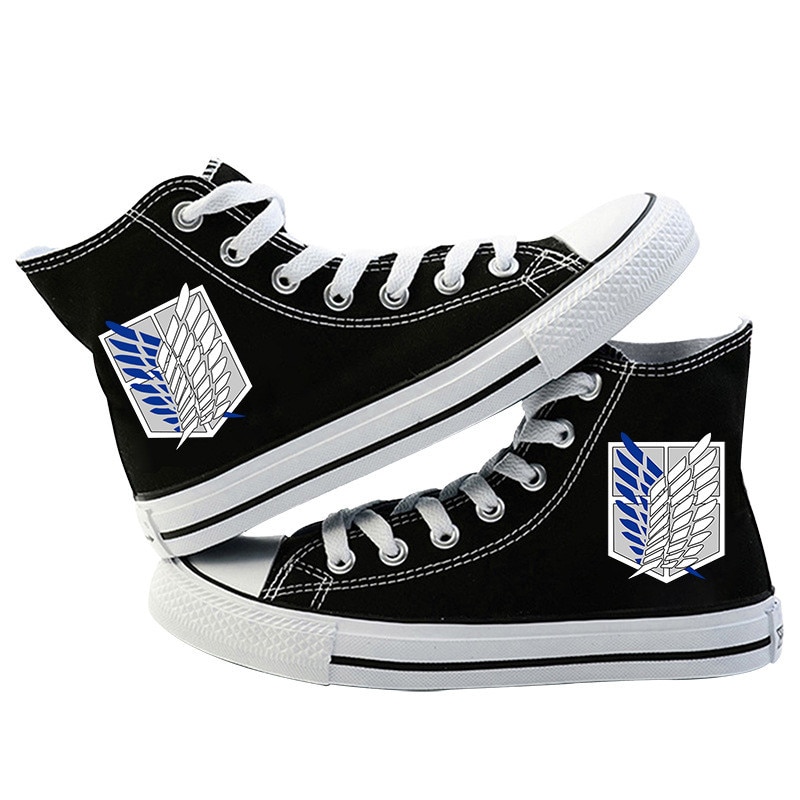 Japanese Anime Attack on Titan Cosplay Casual High Platform Shoes Shingeki No Kyojin Canvas Shoes For - Attack On Titan Shop
