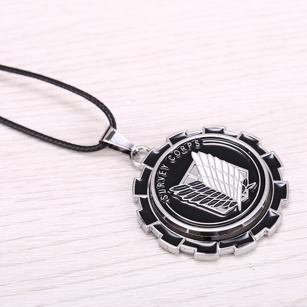 MOSU Hot Anime Attack on Titan Necklace Rotatable Scout Regiment Logo pendant High Quality metal Jewelry 1 - Attack On Titan Shop