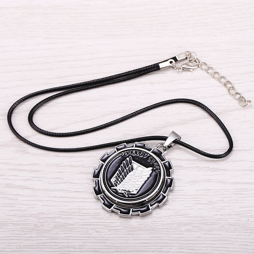 MOSU Hot Anime Attack on Titan Necklace Rotatable Scout Regiment Logo pendant High Quality metal Jewelry 4 - Attack On Titan Shop