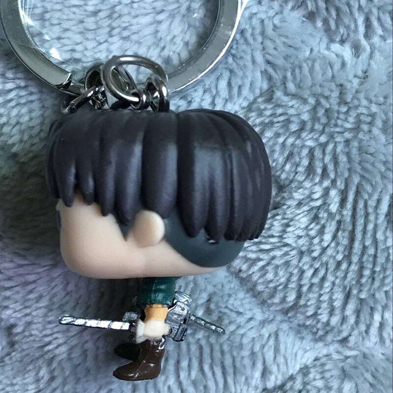 New Pocket Keychain Attack on Titan LEVI Ackerman Action Figure Levi Key Chain Collection Model Toy 2 - Attack On Titan Shop