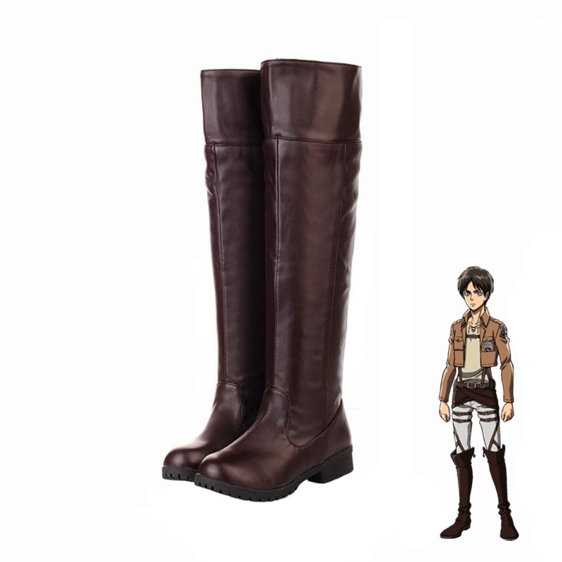 Unisex Attack on Titan Shingeki no Kyojin Eren Levi Cosplay Boots Knee Length Anime Cosplay Shoes 1 - Attack On Titan Shop