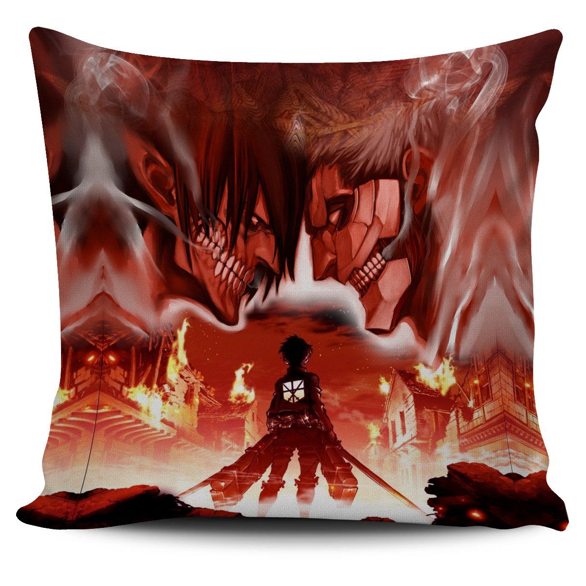 burning attack on titan pillow cover 334244 - Attack On Titan Shop
