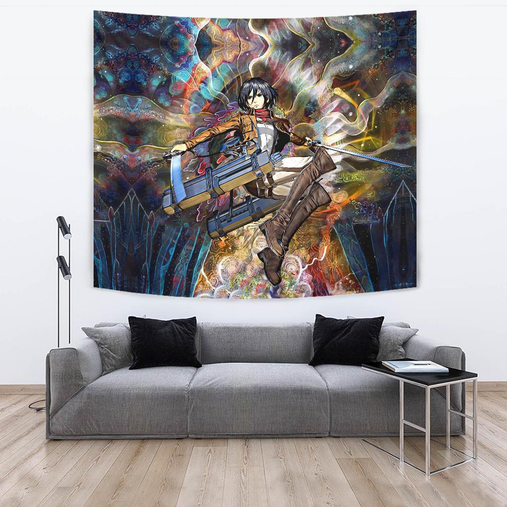 focused mikasa tapestry 718754 - Attack On Titan Shop
