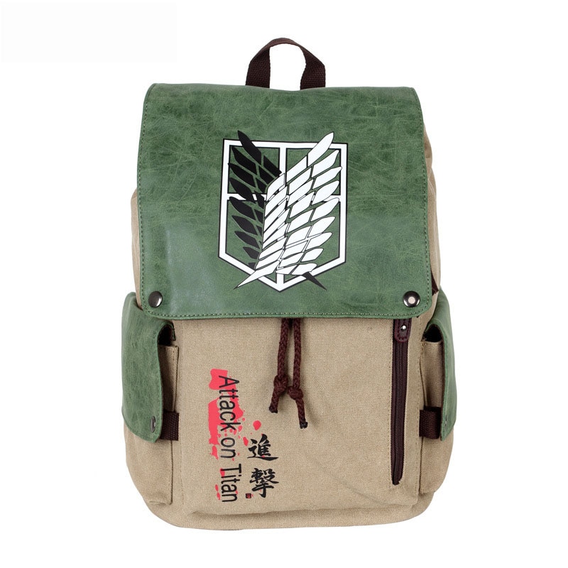 Anime Backpack Attack on Titan Backpack Cartoon Canvas School Bag Female Men Bagpack Plecak Canvas Travel 6 - Attack On Titan Shop