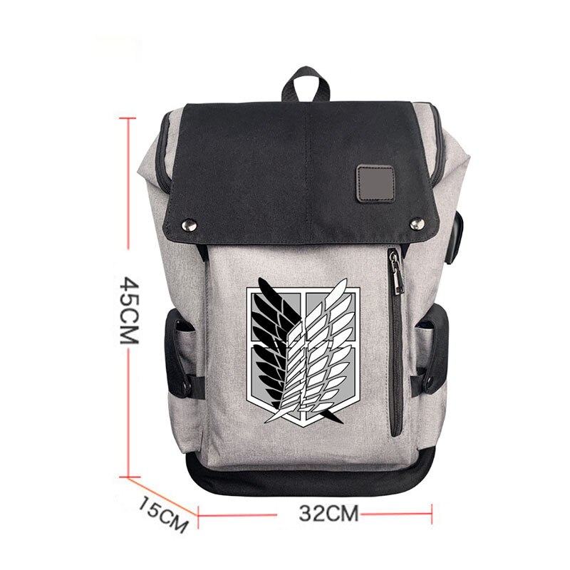 Anime Backpack Attack on Titan Backpacks Teenagers Cartoon Canvas SchoolBag New Fashion Men Female Travel Outdoor 5 - Attack On Titan Shop