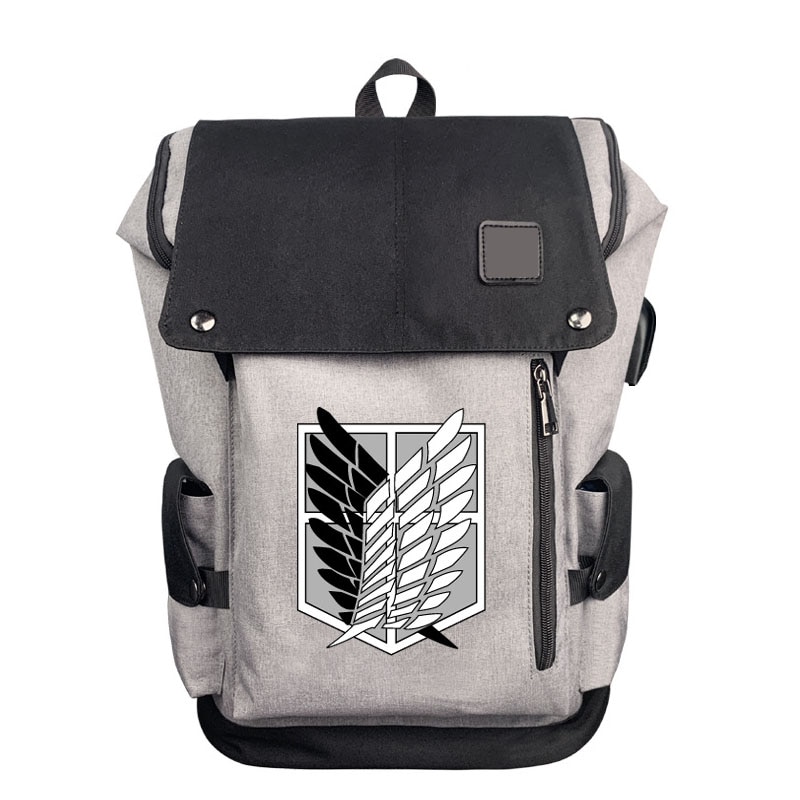 Anime Backpack Attack on Titan Backpacks Teenagers Cartoon Canvas SchoolBag New Fashion Men Female Travel Outdoor 6 - Attack On Titan Shop