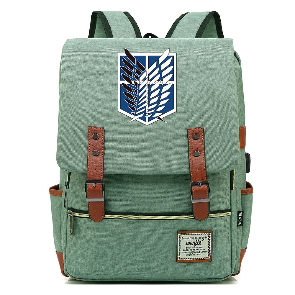 Anime Backpack Attack on Titan Laptop Shoulder Bags Daily Bagpack Anti theft Canvas Flap Vintage Travel 3 - Attack On Titan Shop