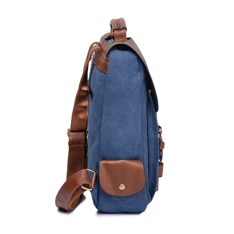 Attack on Titan Anime Cosplay Backpack Vintage Canvas Backpacks Leather School Bag Portable Travel Bag Back 4 - Attack On Titan Shop