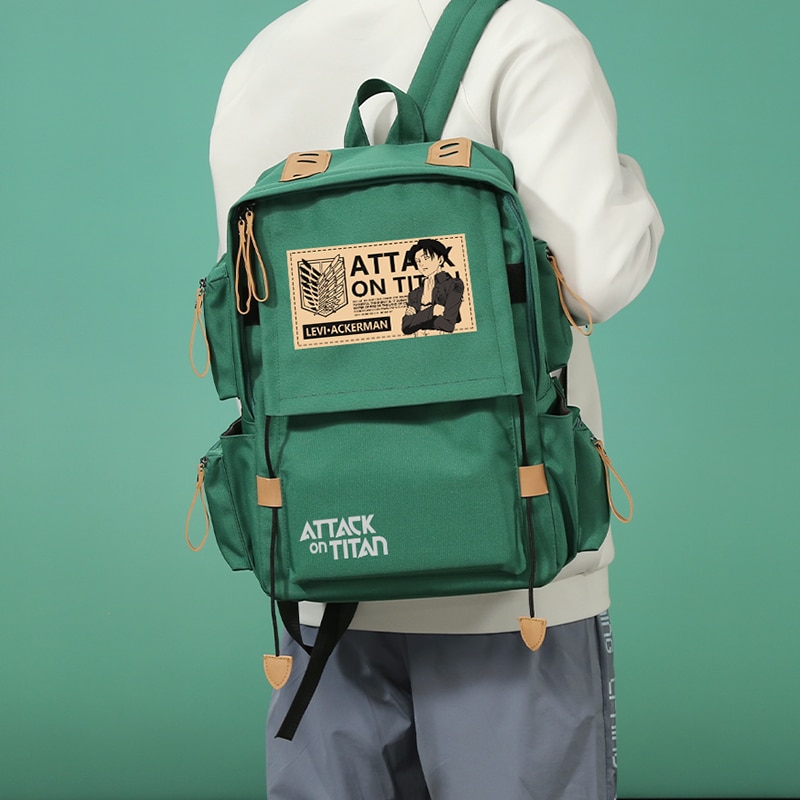 Attack on Titan Levi Ackerman Cartoon Anime Women Men Students Backpack Large Capacity Preppy Style Shoulder 6 - Attack On Titan Shop