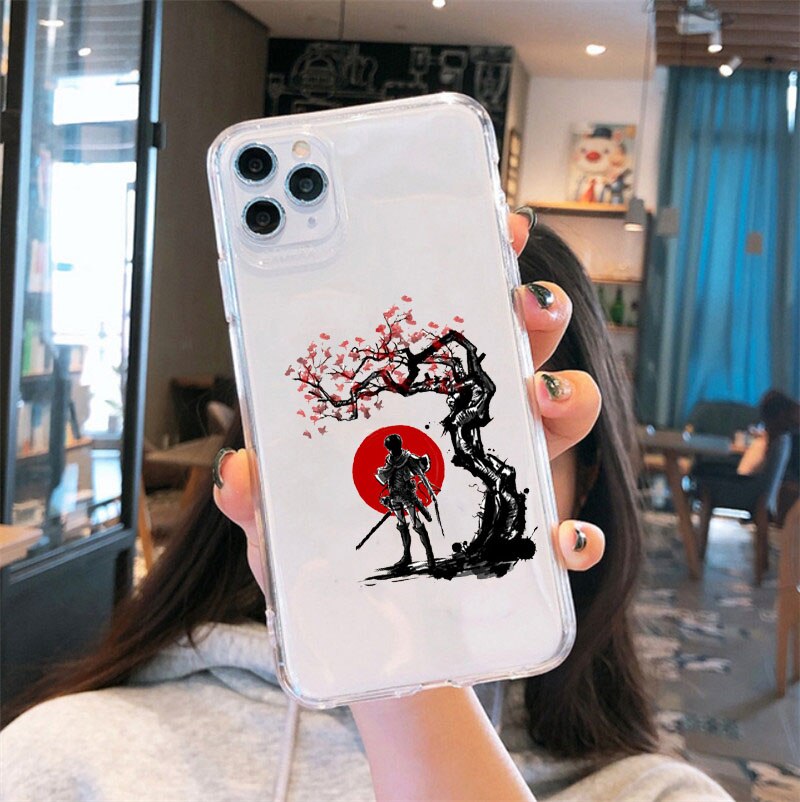 JAMULAR Japan Anime Attack On Titan Clear Phone Case For iPhone 13 12 11Pro X XS 3 - Attack On Titan Shop