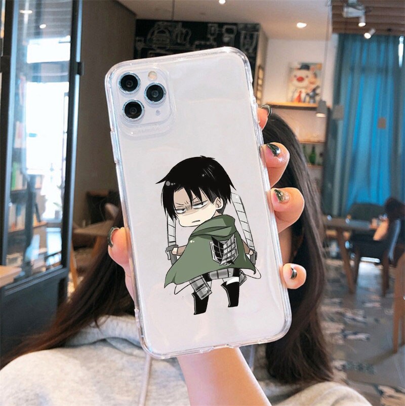 JAMULAR Japan Anime Attack On Titan Clear Phone Case For iPhone 13 12 11Pro X XS 4 - Attack On Titan Shop