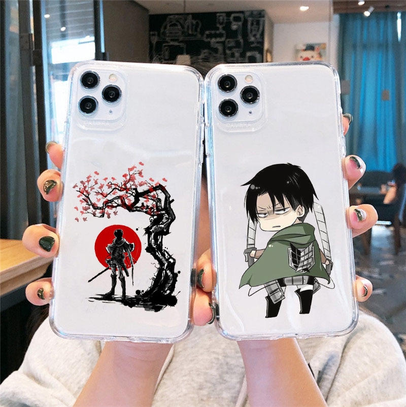 JAMULAR Japan Anime Attack On Titan Clear Phone Case For iPhone 13 12 11Pro X XS 6 - Attack On Titan Shop