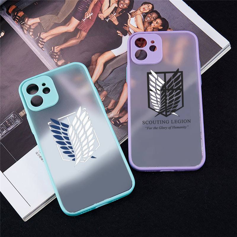 New Arrival Attack On Titan Anime Phone Case Matte Transparent for iPhone 7 8 x xs 2 - Attack On Titan Shop